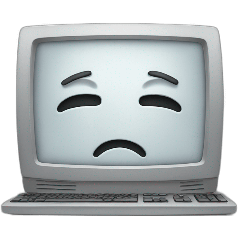 unhappy computer emoji