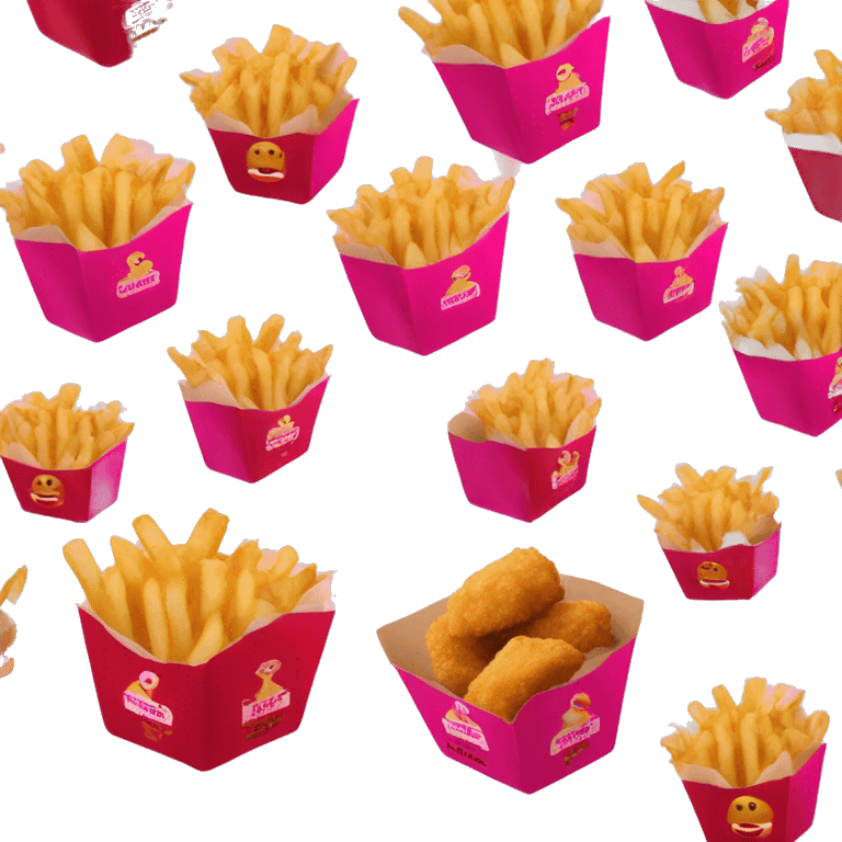 chik-fil-a nuggets and fries and in pink boxes emoji