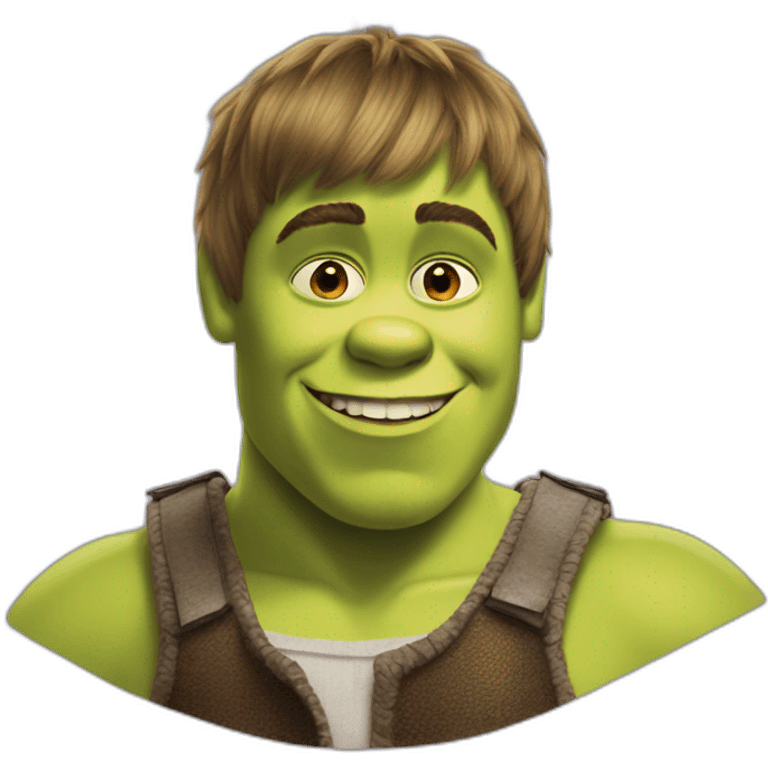 Shrek with Justin Bieber's hear cut emoji