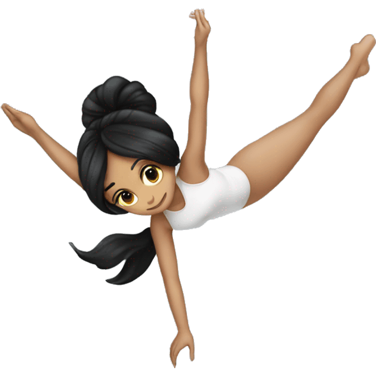 Girl with black hair on aerial silks  emoji