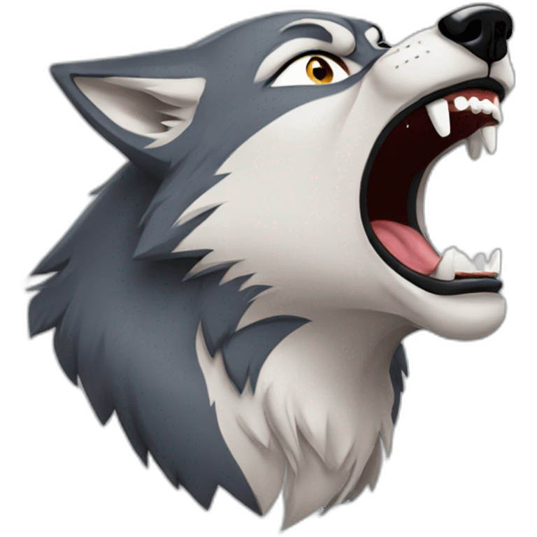 female wolf growling emoji