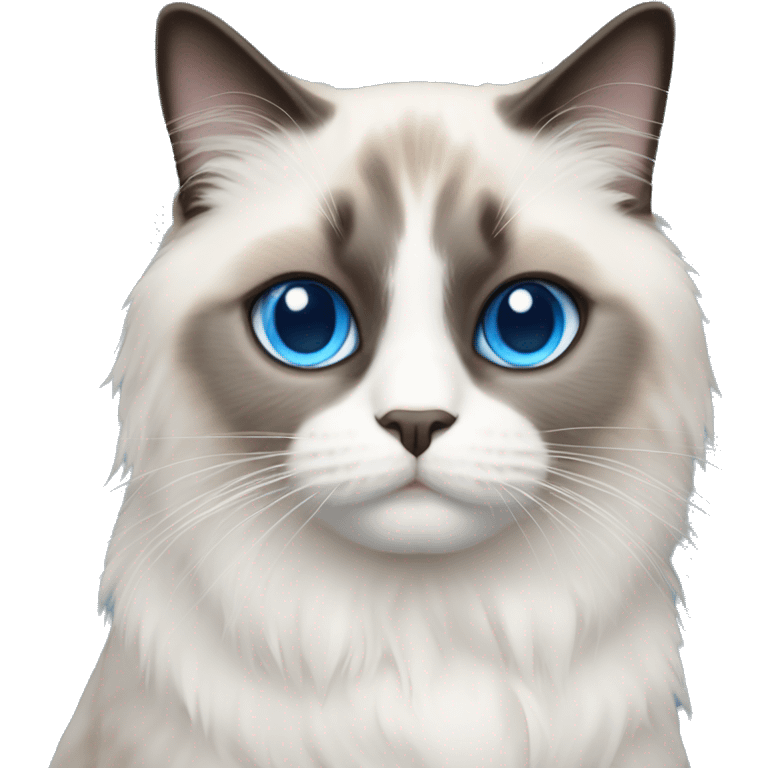 Blue eye ragdoll cat emoji