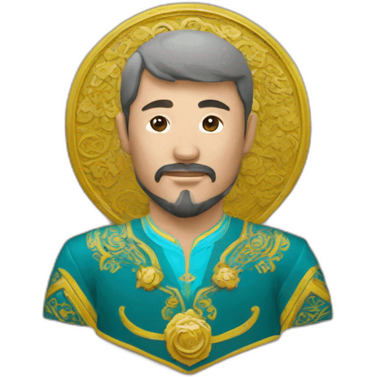 Kazakhman with ornament of Kazakhstan emoji