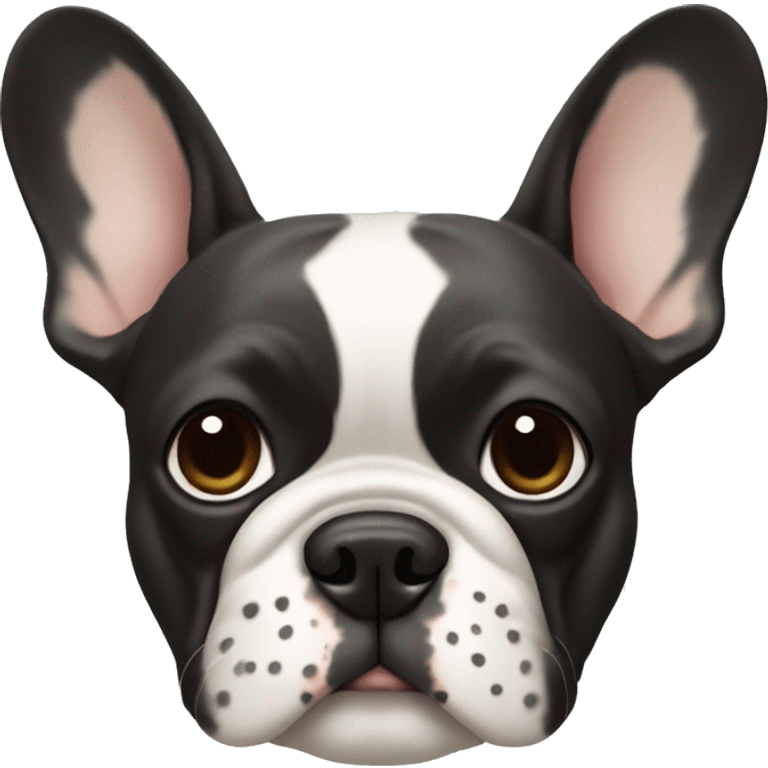 French bulldog with white spots on the face emoji