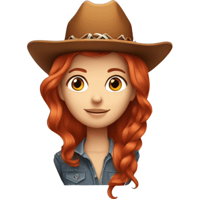 redhead girl  with cowboy hat on  emoji