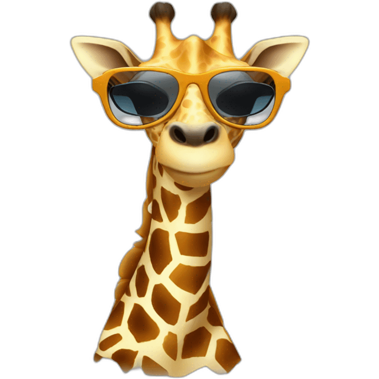 Giraffe wearing cool glasses emoji