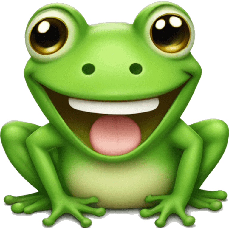 Cute frog smiling emoji