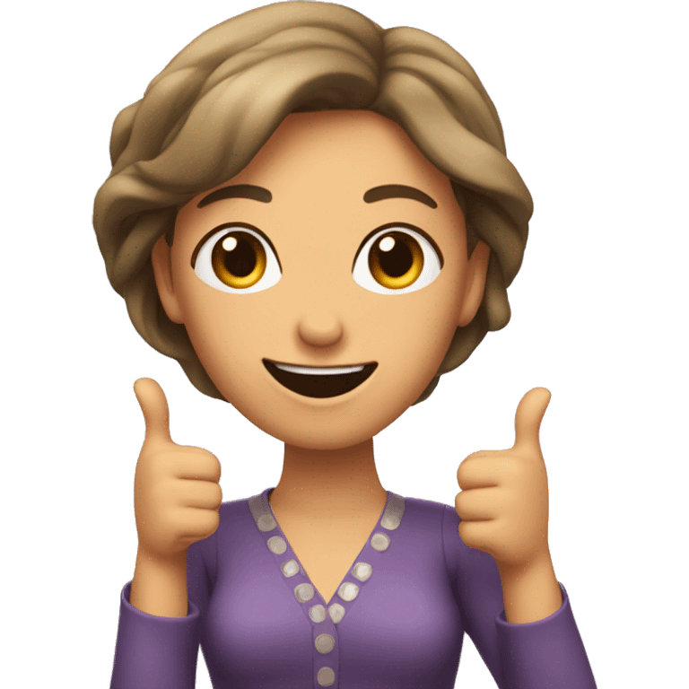 lady with two thumbs up emoji