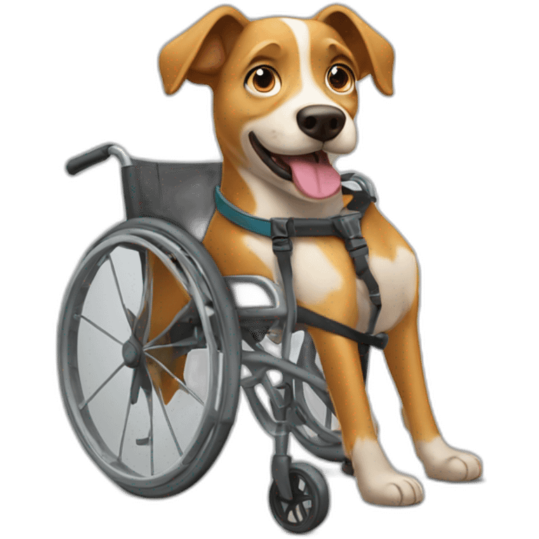 street dog in wheelchair emoji