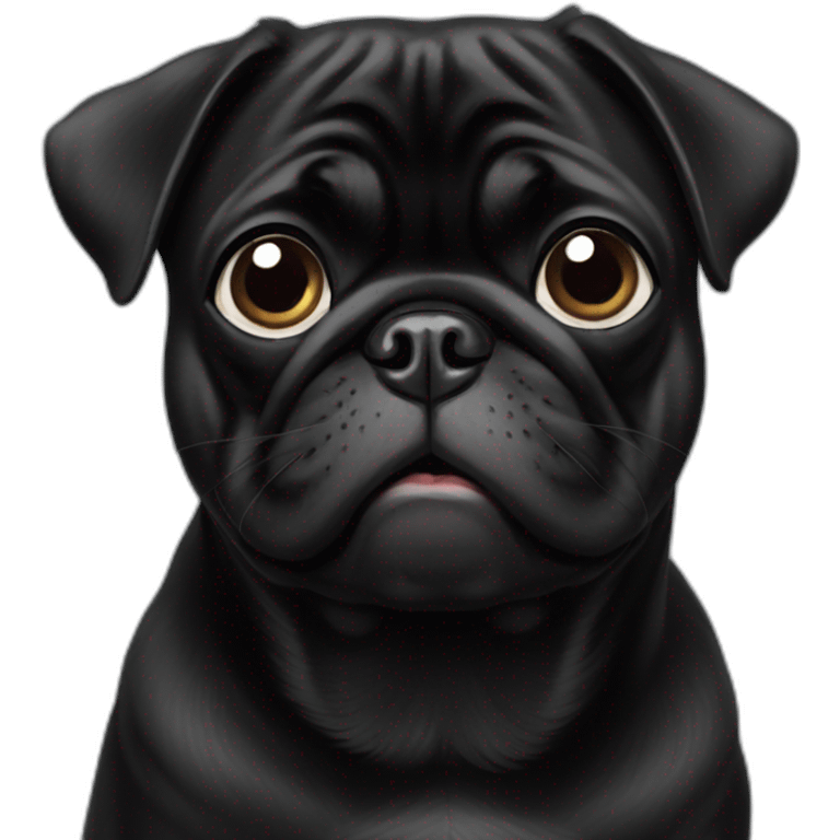 black pug blowing a kiss emoji