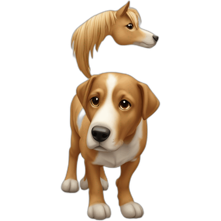 Un chien qui monte sur ses grands chevaux emoji