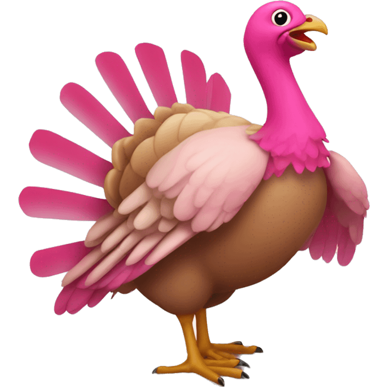 A pink turkey emoji