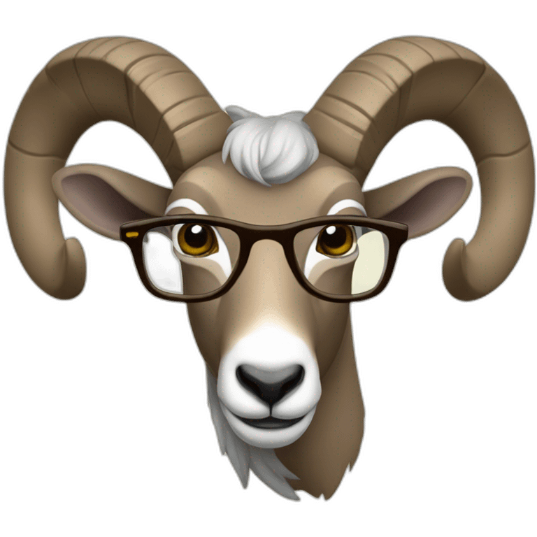 Bighorn with eyeglasses emoji