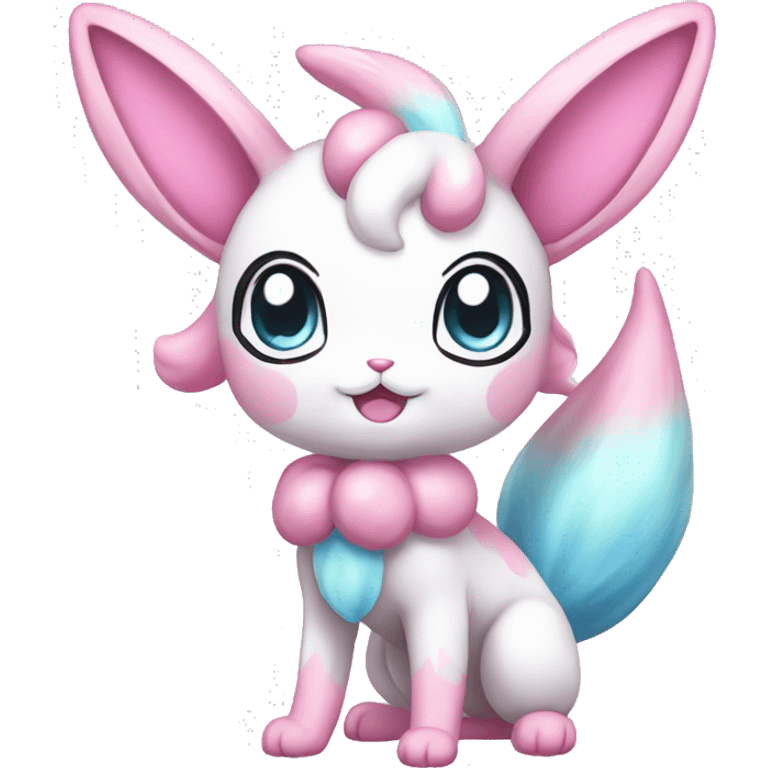 Kawaii Pastel Shiny Sylveon Full Body emoji