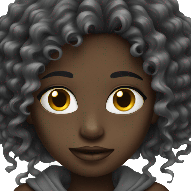 dark skinnes girl with beautiful hair emoji