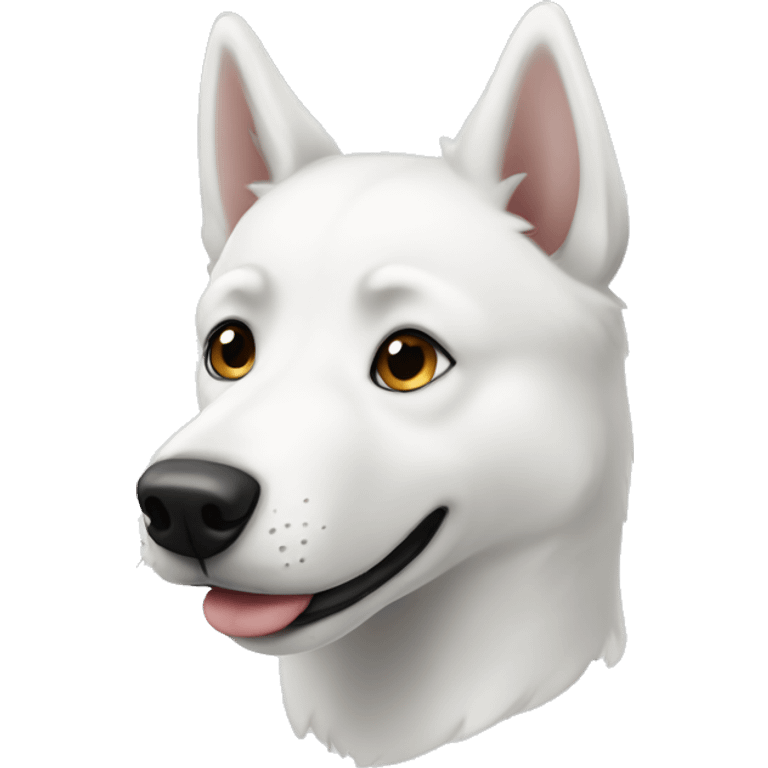 pure white husky with floppy ears emoji