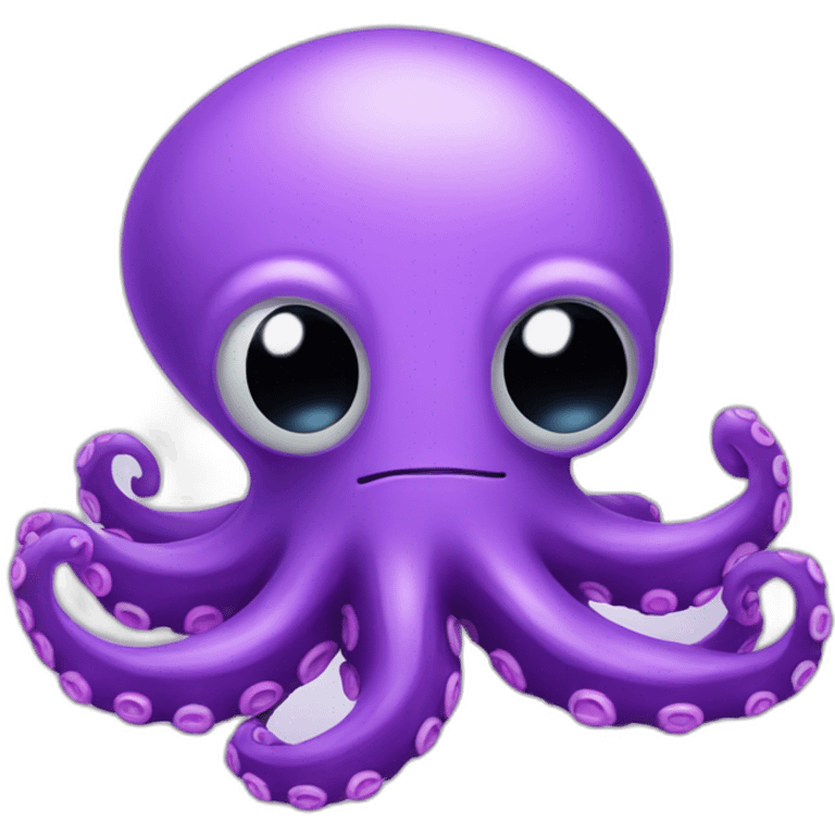 Cute purple Octopus with a computer emoji