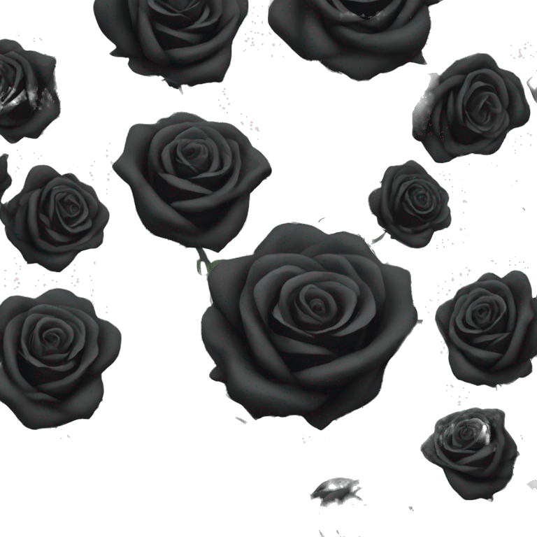 bouquet of black roses emoji