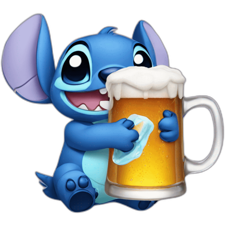 Stitch with beer emoji