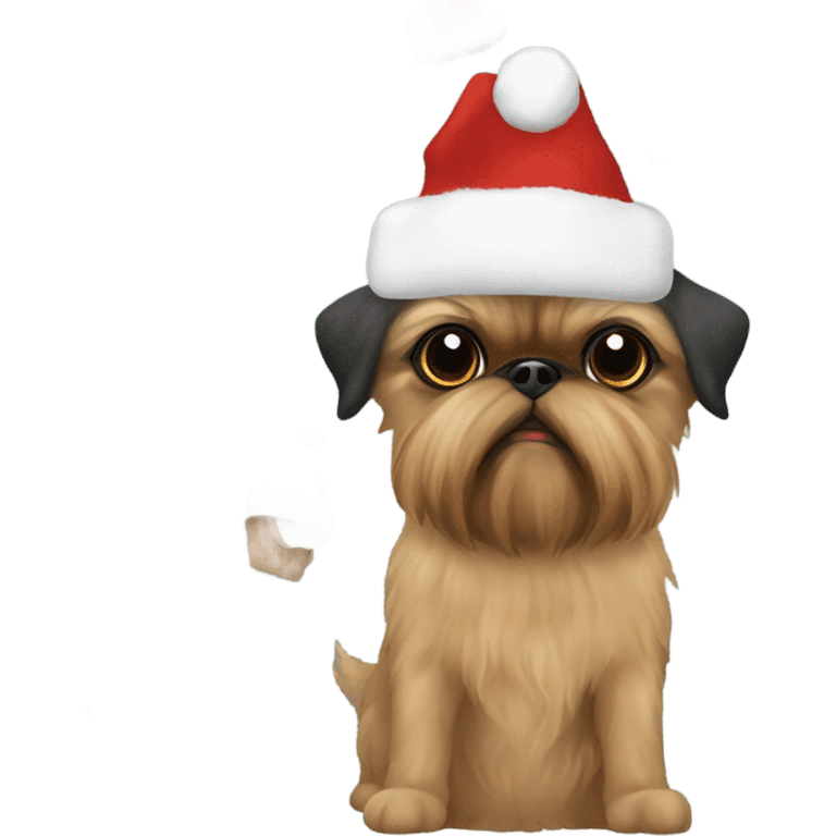 brussels Griffon Christmas hat  emoji