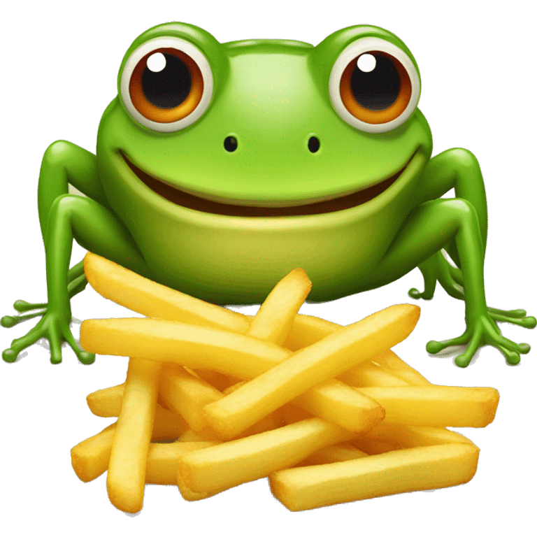 Spider-frog with fries emoji