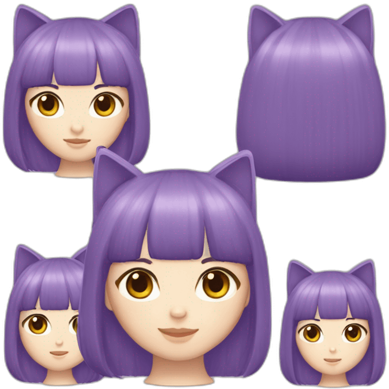 light-purple-blunt-bangs-mullet-hair-cat-ear-japanese-girl emoji