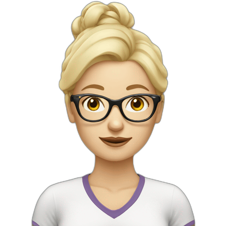 Blonde lady doing yoga wearing glasses  emoji