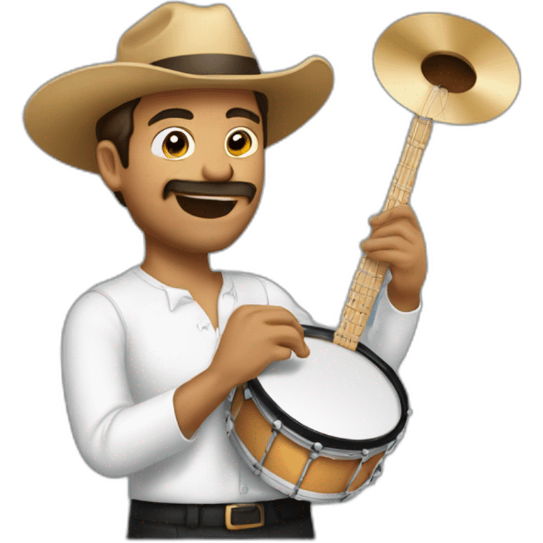 Hombre tocando batería emoji