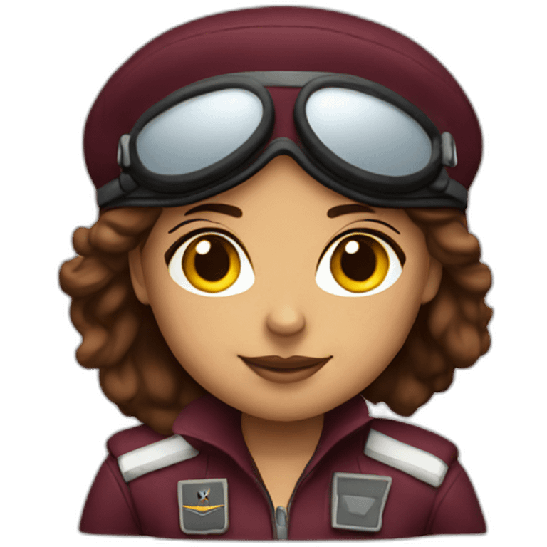 burgundy coloured female pilot emoji