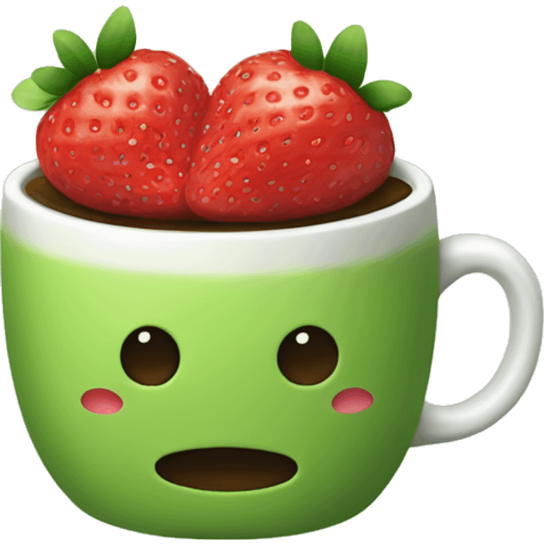 Cup of matcha strwberry emoji