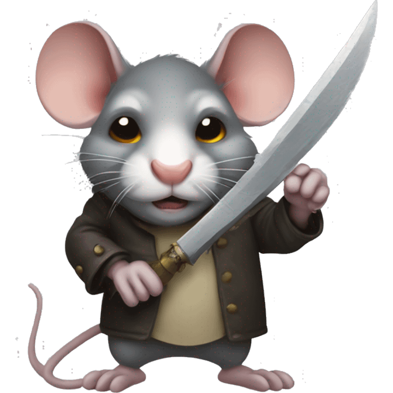 grumpy rat holding a dagger emoji