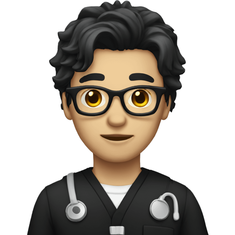 male goth scrubs with glasses emoji