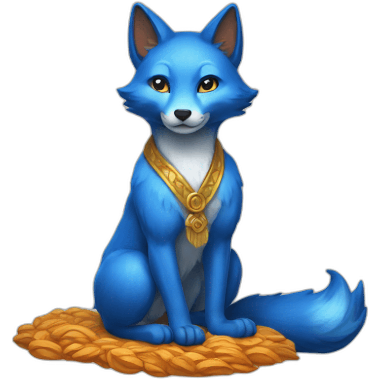 Blue kitsune emoji