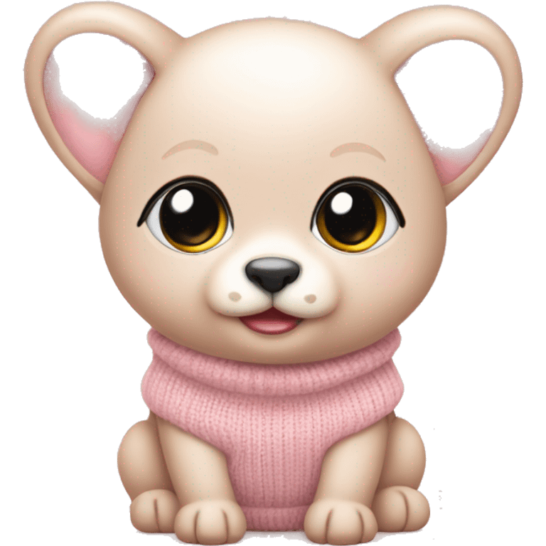 Cute Baby Animal wearing a light pink sweater emoji