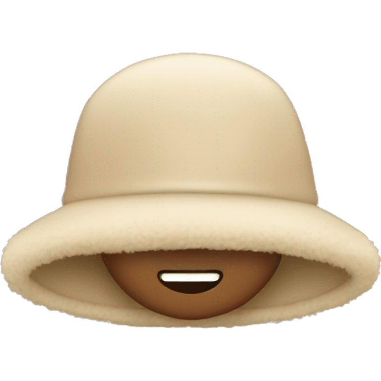 beige fluffy bucket hat emoji