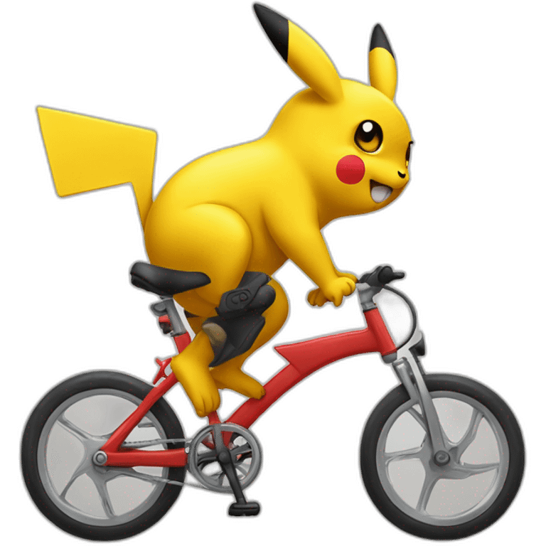 pickachu sur un velo al'envers emoji