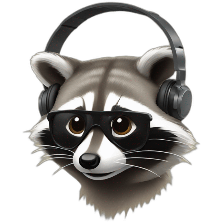 Raccoon in headphones emoji