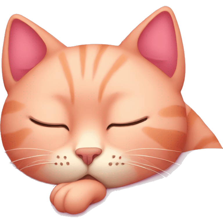 Pink cat sleeping emoji