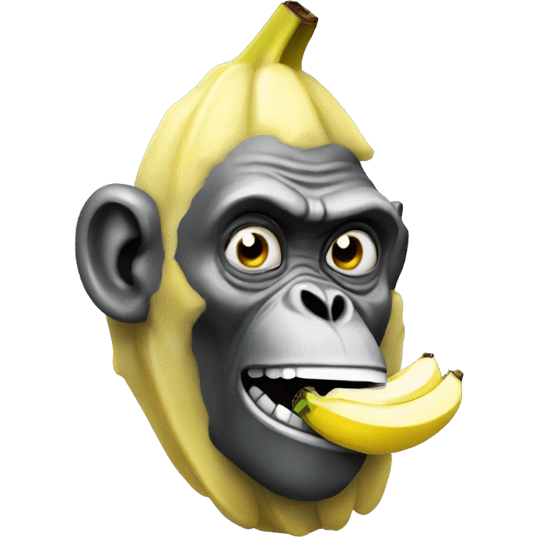 /robotic-ape eating banana emoji