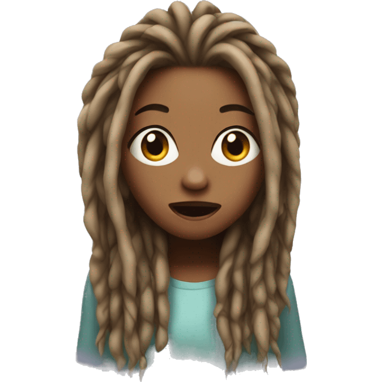 surprised girl with dreadlocks emoji