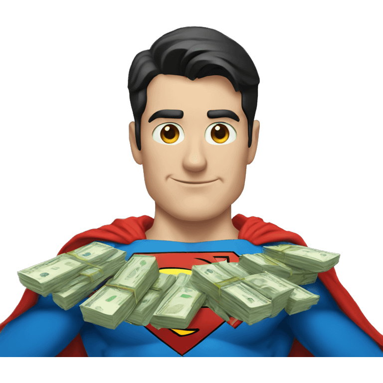 Superman with money emoji