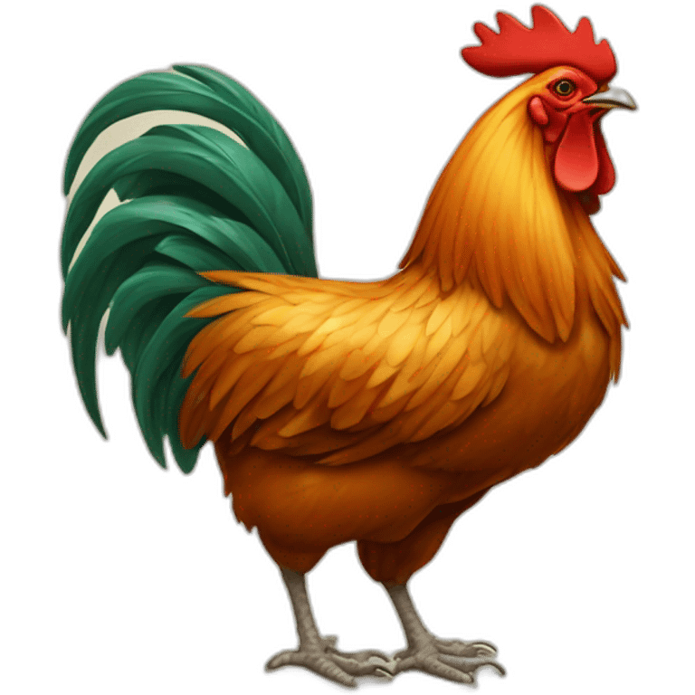 rooster with a bootle of beer emoji