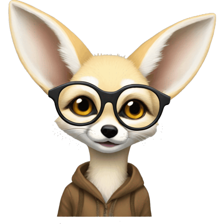 Fennec with glasses Luna Lovegood emoji