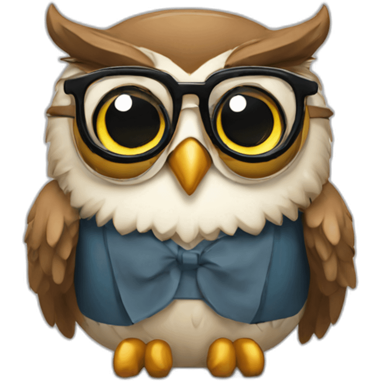 Nerd owl emoji