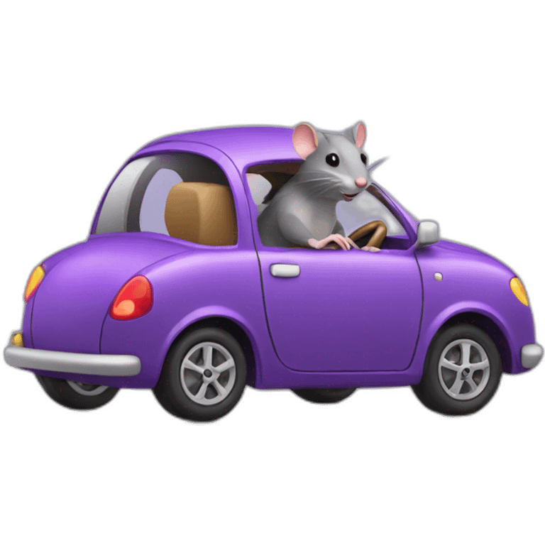 rat driving a purple car emoji