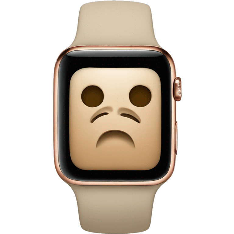 beige apple watch with beige clock face emoji