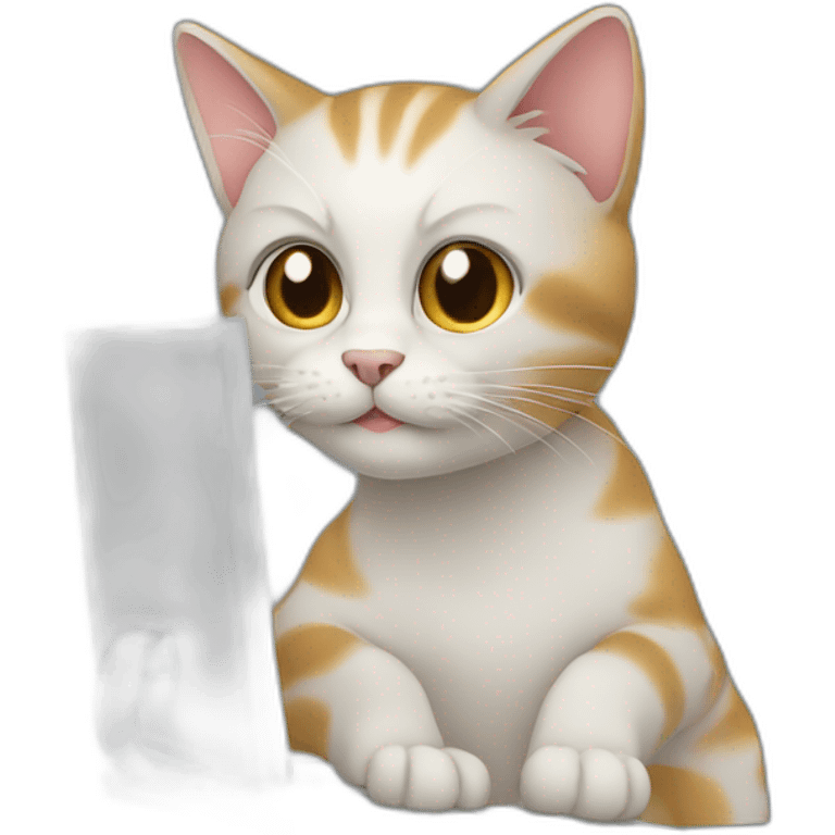 cat typeing on a computer emoji