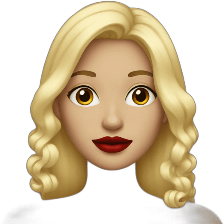 blonde with red lipstick emoji