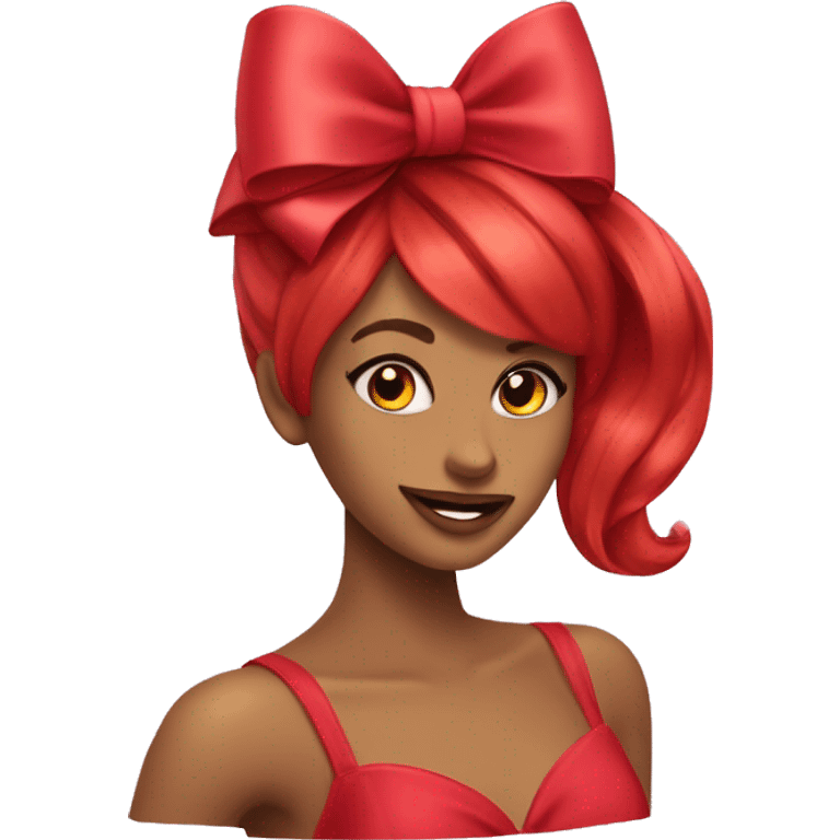 A cherry red coquette bow  emoji