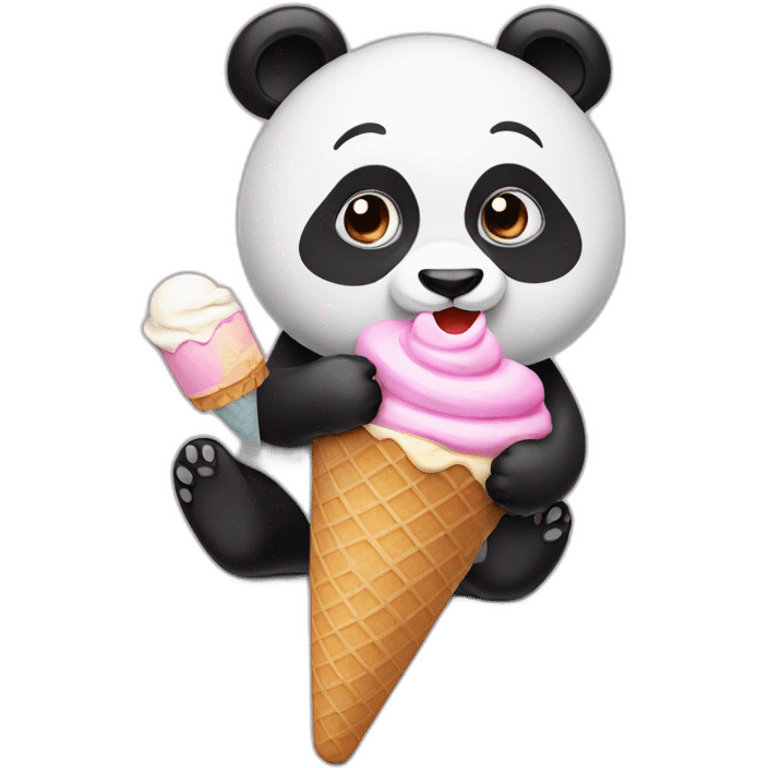 Panda eating ice cream emoji